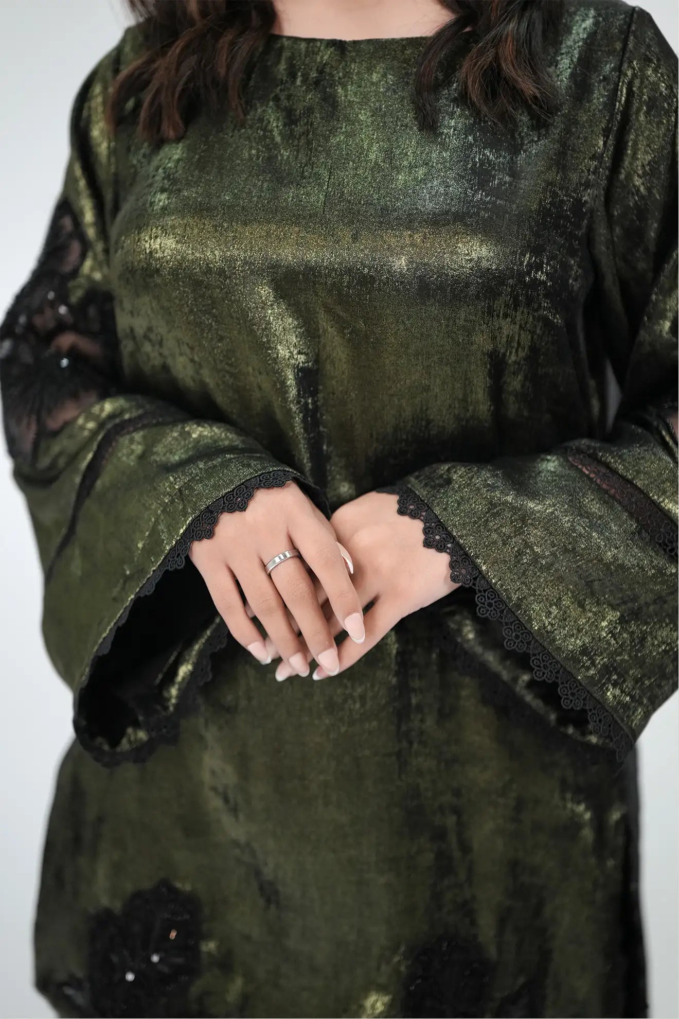 Emerald Noir – Luxury 3PC Stitched Moonlight Suit