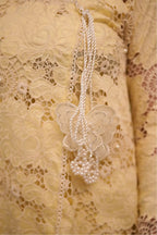 Lemon Lace – Elegant 3PC Stitched Cotton & Silk Suit