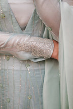 Moonlit Sage – Luxury 3PC Stitched Sheesha Silk Suit