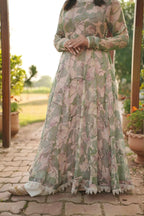 Blossom Whispers – 2PC Printed Chiffon Crinkle Dress