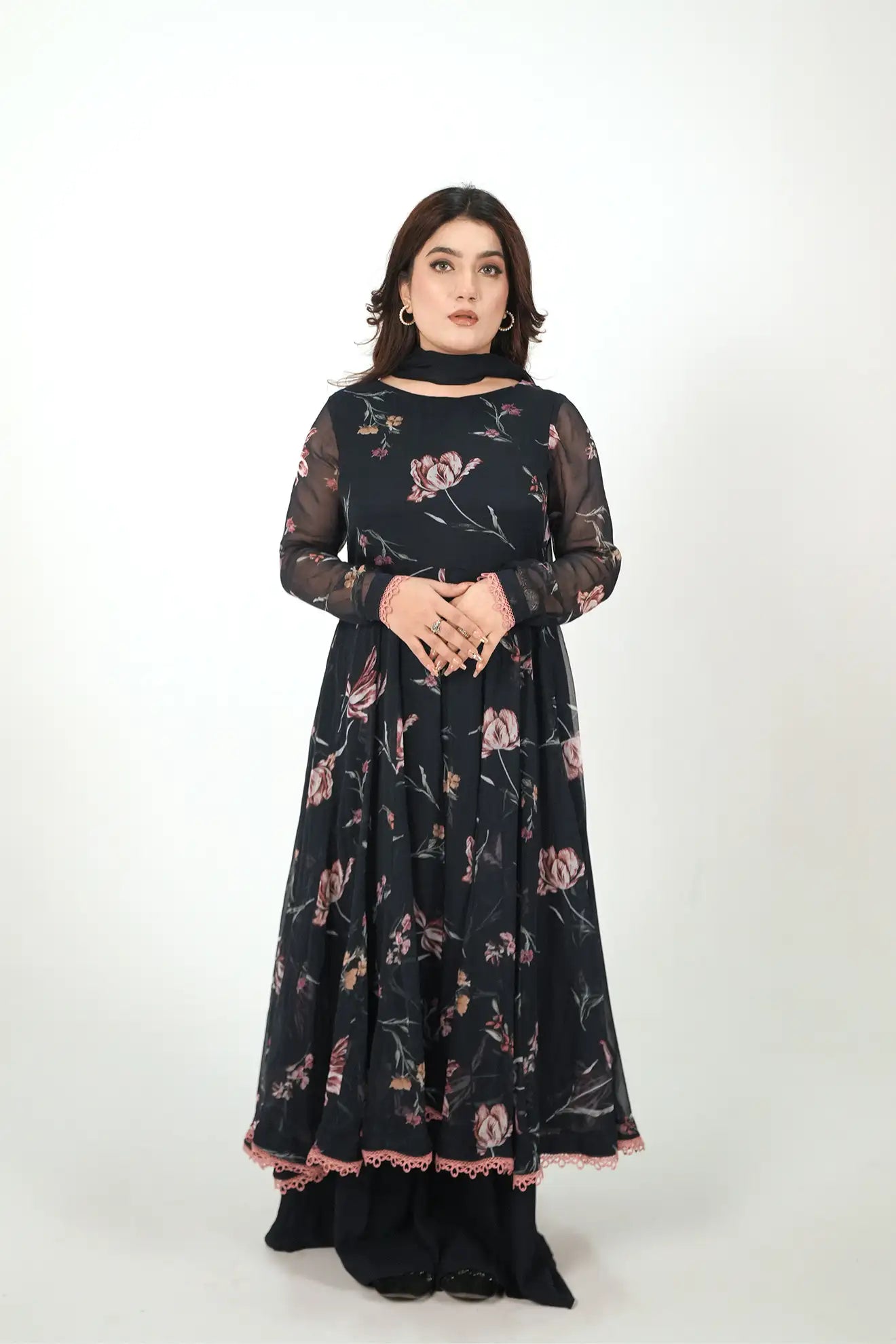 Twilight Garden – 3PC Printed Chiffon & Georgette Suit