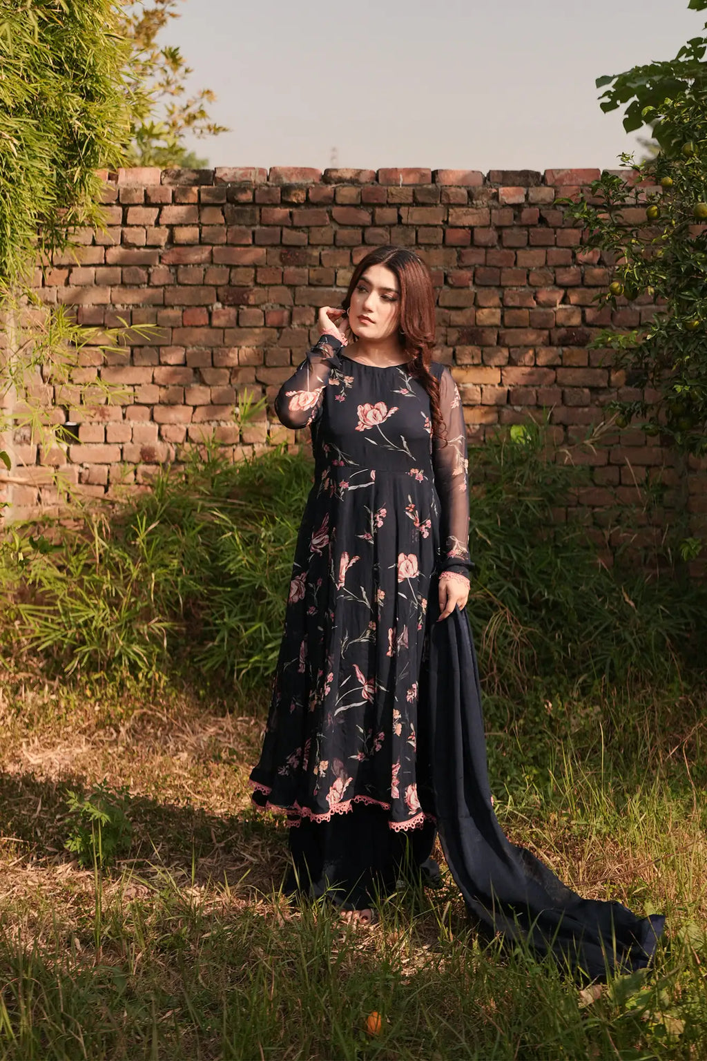 Twilight Garden – 3PC Printed Chiffon & Georgette Suit