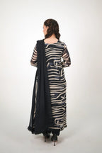 Shadow Lines Luxe – 3PC Abstract Printed Chiffon Suit