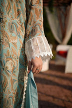 Aqua Breeze Harmony – 3PC Pastel Printed Chiffon Suit