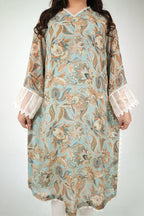 Aqua Breeze Harmony – 3PC Pastel Printed Chiffon Suit