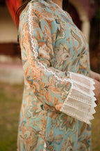 Aqua Breeze Harmony – 3PC Pastel Printed Chiffon Suit