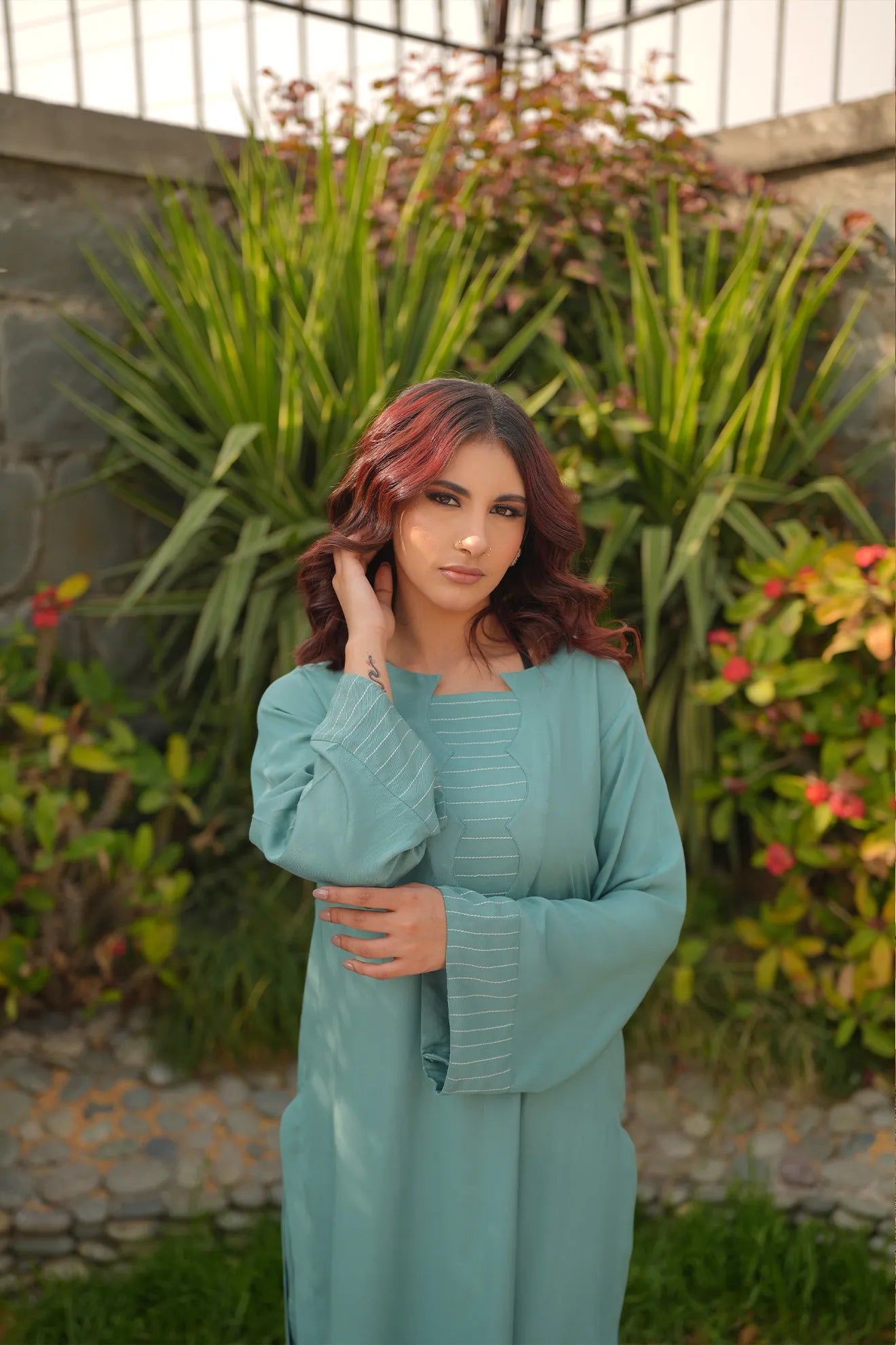 Aqua Calm – 2PC Linen Stitched Suit