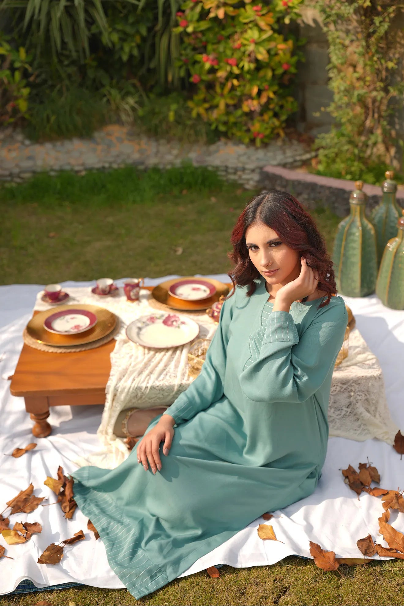 Aqua Calm – 2PC Linen Stitched Suit
