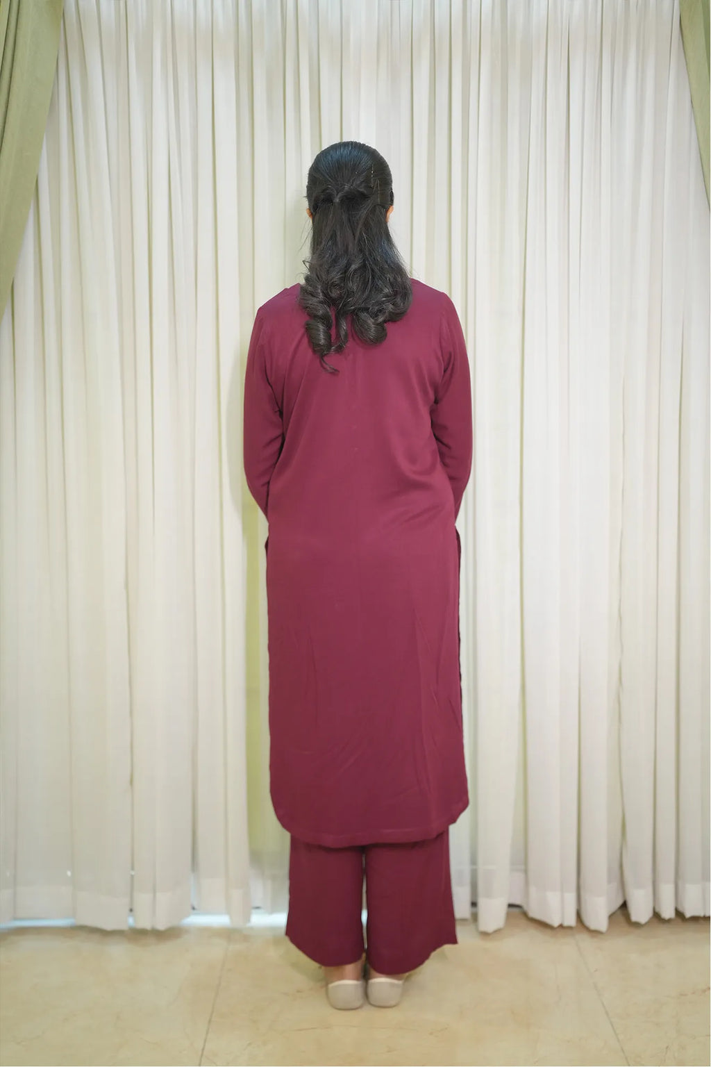 Merlot Muse – 2PC Linen Stitched Suit