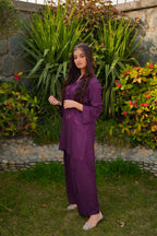 Violet Grace – 2PC Linen Stitched Suit