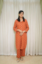 Rust Charm – 2PC Linen Stitched Suit