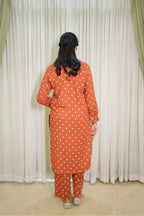 Rust Charm – 2PC Linen Stitched Suit