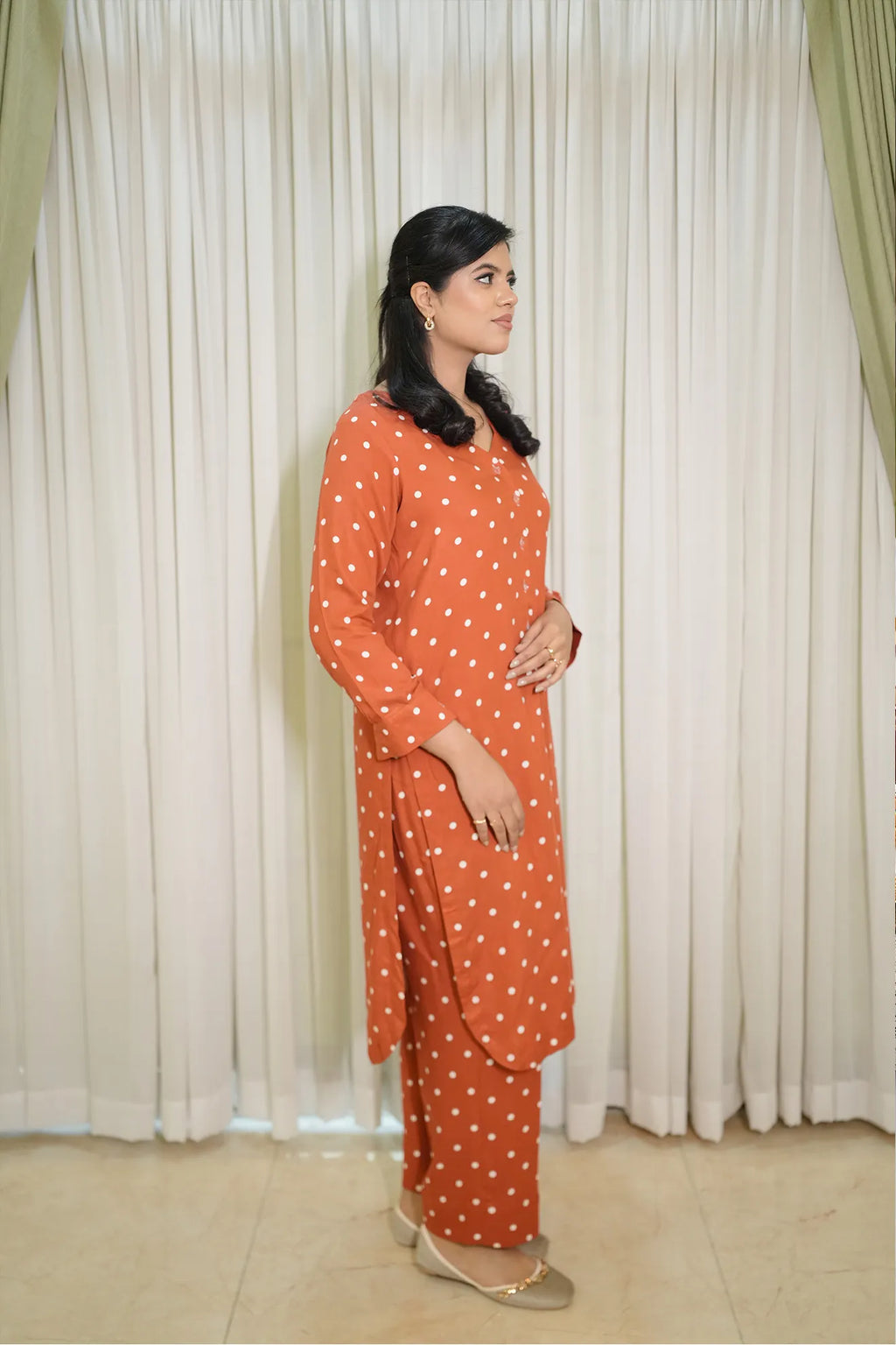 Rust Charm – 2PC Linen Stitched Suit