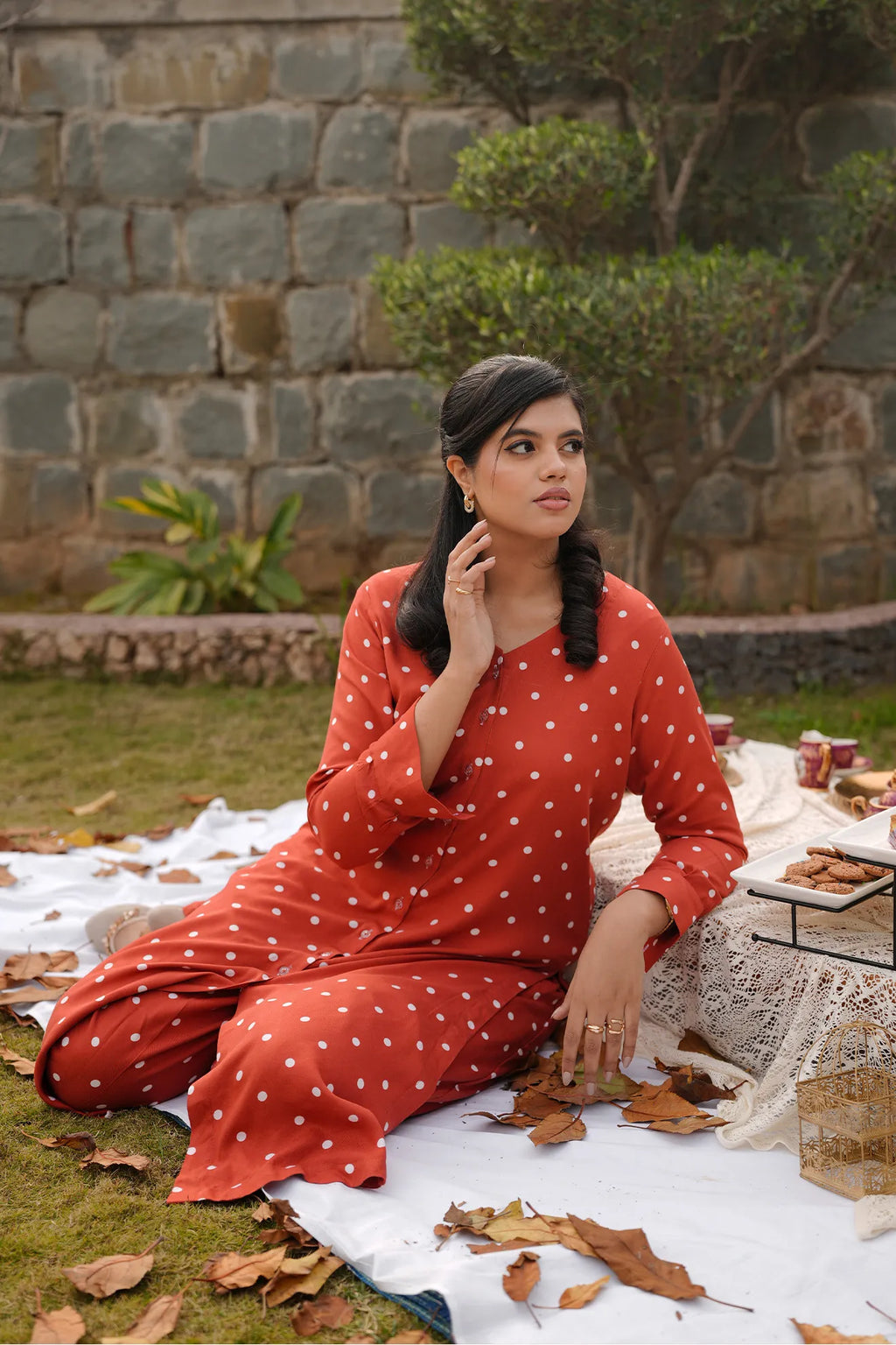 Rust Charm – 2PC Linen Stitched Suit