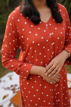 Rust Charm – 2PC Linen Stitched Suit