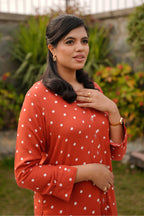 Rust Charm – 2PC Linen Stitched Suit