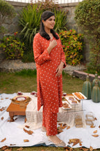 Rust Charm – 2PC Linen Stitched Suit
