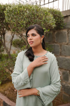 Silver Mint – 2PC Linen Stitched Suit