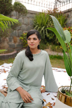 Silver Mint – 2PC Linen Stitched Suit