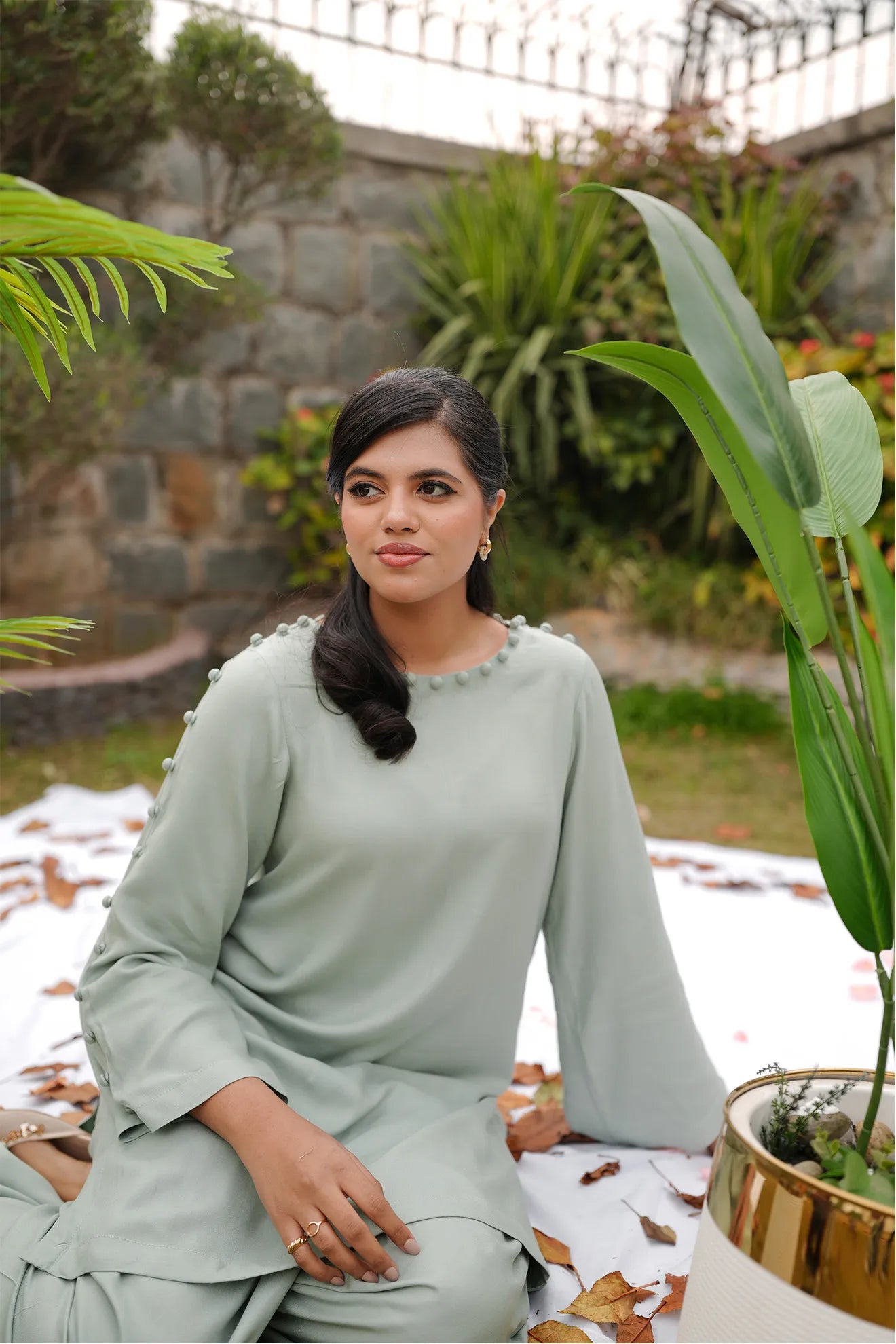 Silver Mint – 2PC Linen Stitched Suit