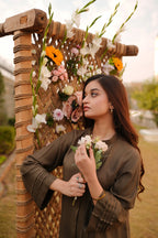 Olive Reverie – 2PC Linen Stitched Suit