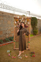 Olive Reverie – 2PC Linen Stitched Suit